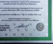 Сертификат для фонда Наше Будущее