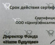 Сертификат для фонда Наше Будущее